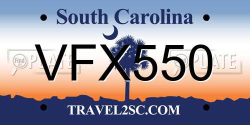 VFX550 South Carolina License Plate