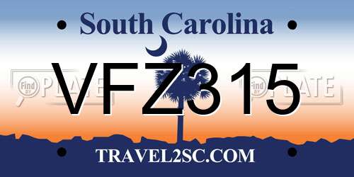 VFZ315 South Carolina License Plate