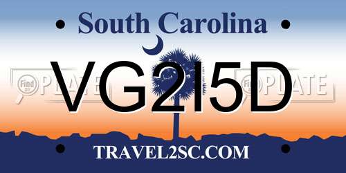 VG2I5D South Carolina License Plate