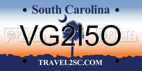 VG2I5O South Carolina License Plate