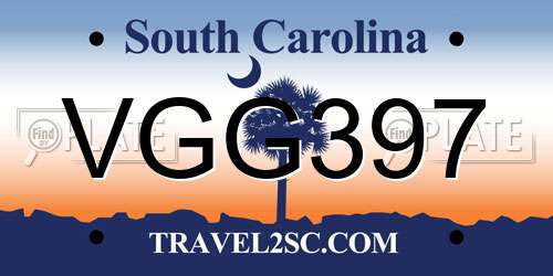VGG397 South Carolina License Plate