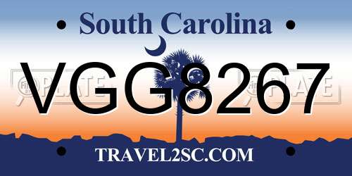 VGG8267 South Carolina License Plate