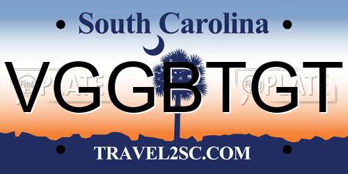 VGGBTGT South Carolina License Plate