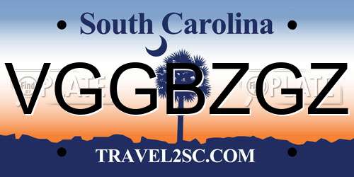 VGGBZGZ South Carolina License Plate