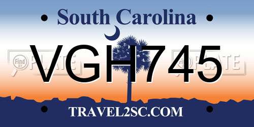 VGH745 South Carolina License Plate