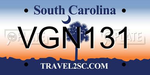 VGN131 South Carolina License Plate
