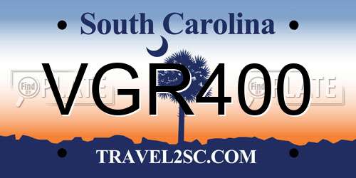 VGR400 South Carolina License Plate
