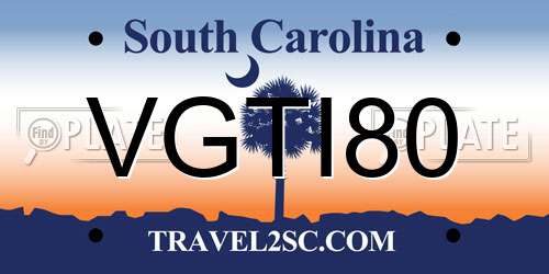 VGTI80 South Carolina License Plate
