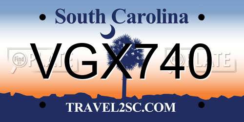 VGX740 South Carolina License Plate