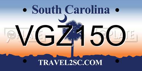 VGZ15O South Carolina License Plate