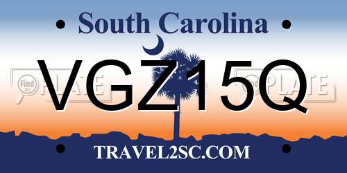 VGZ15Q South Carolina License Plate