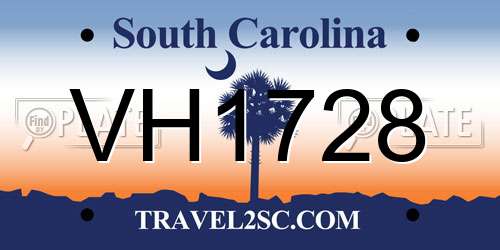 VH1728 South Carolina License Plate