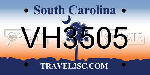 VH3505 South Carolina License Plate
