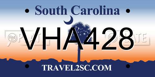 VHA428 South Carolina License Plate