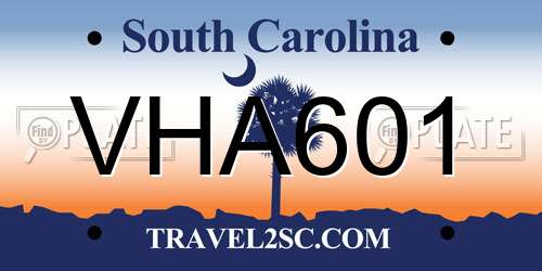 VHA601 South Carolina License Plate