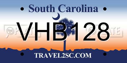 VHB128 South Carolina License Plate