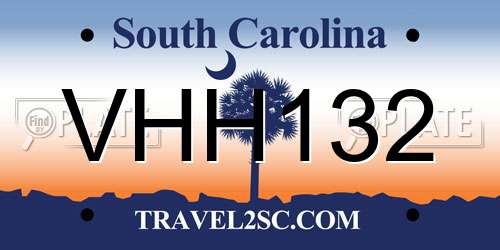 VHH132 South Carolina License Plate