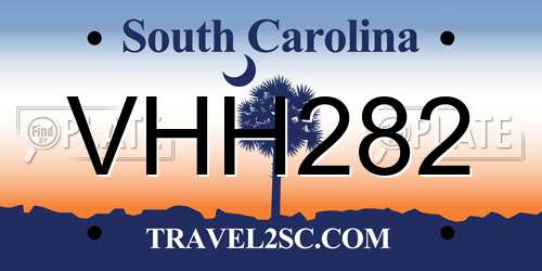 VHH282 South Carolina License Plate