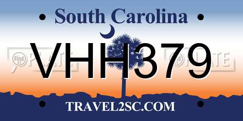VHH379 South Carolina License Plate