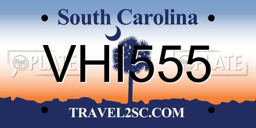 VHI555 South Carolina License Plate