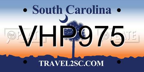 VHP975 South Carolina License Plate