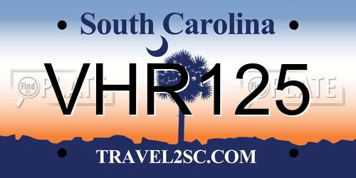 VHR125 South Carolina License Plate