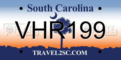 VHR199 South Carolina License Plate