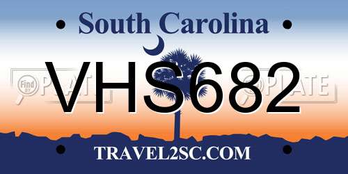 VHS682 South Carolina License Plate