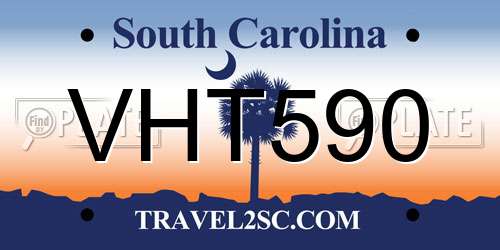 VHT590 South Carolina License Plate