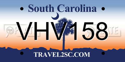 VHV158 South Carolina License Plate