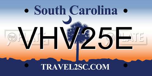VHV25E South Carolina License Plate