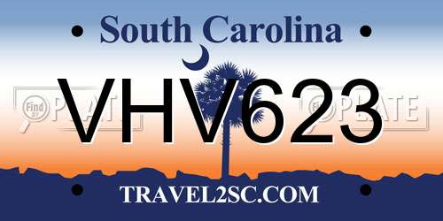 VHV623 South Carolina License Plate