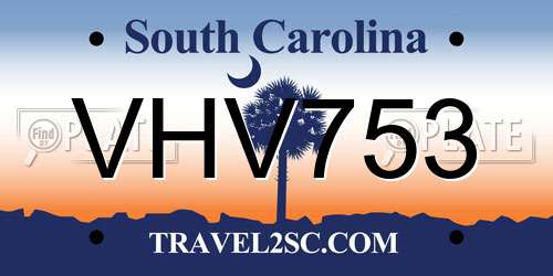 VHV753 South Carolina License Plate