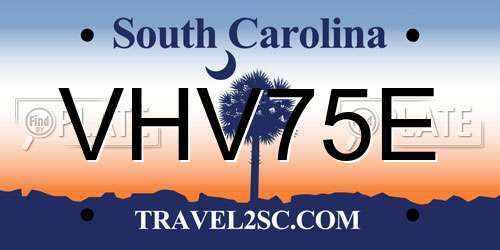 VHV75E South Carolina License Plate