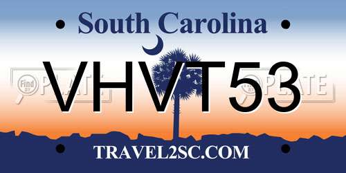 VHVT53 South Carolina License Plate
