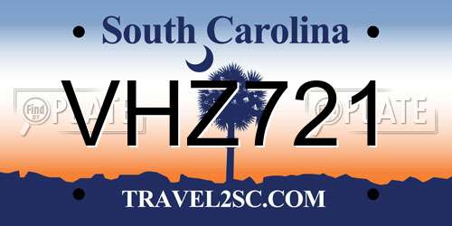 VHZ721 South Carolina License Plate