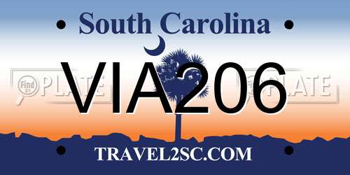 VIA206 South Carolina License Plate