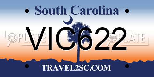 VIC622 South Carolina License Plate
