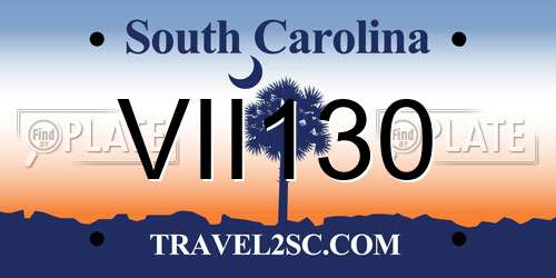 VII130 South Carolina License Plate