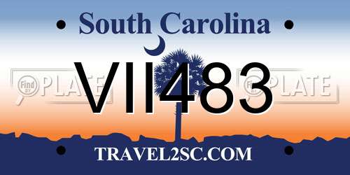 VII483 South Carolina License Plate