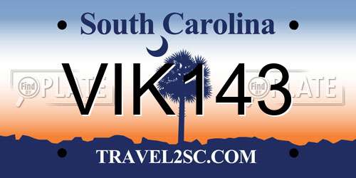 VIK143 South Carolina License Plate