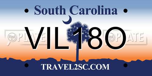VIL18O South Carolina License Plate