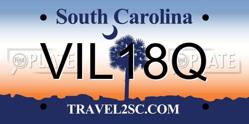 VIL18Q South Carolina License Plate