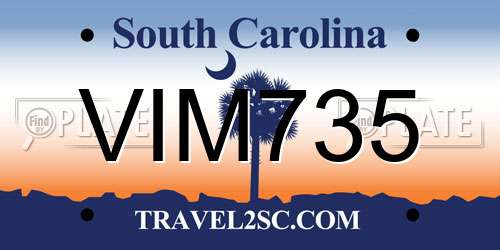 VIM735 South Carolina License Plate