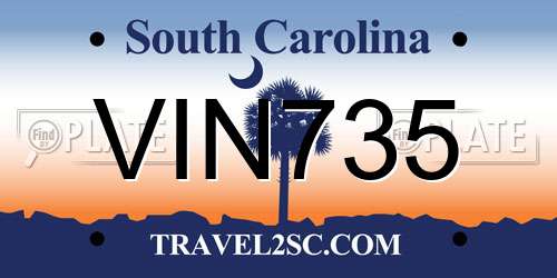 VIN735 South Carolina License Plate