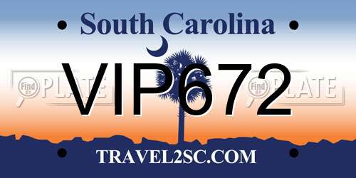 VIP672 South Carolina License Plate