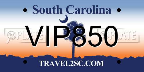 VIP850 South Carolina License Plate