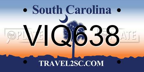 VIQ638 South Carolina License Plate