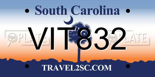 VIT832 South Carolina License Plate