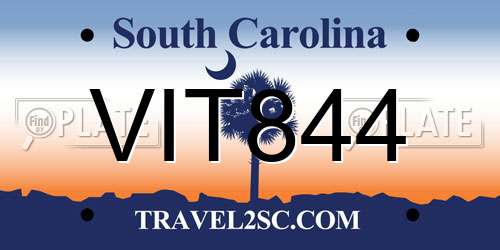 VIT844 South Carolina License Plate